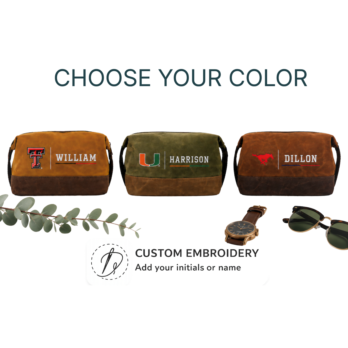 CB Station _ Waxed Dopp Kit_Personalized Embroidery Available