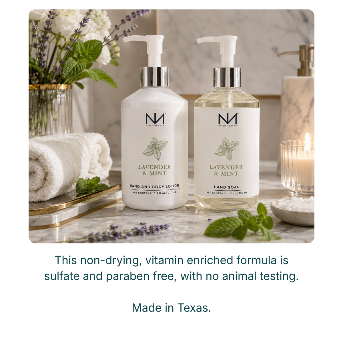 NIVEN MORGAN_lavender & mint soap & lotion set