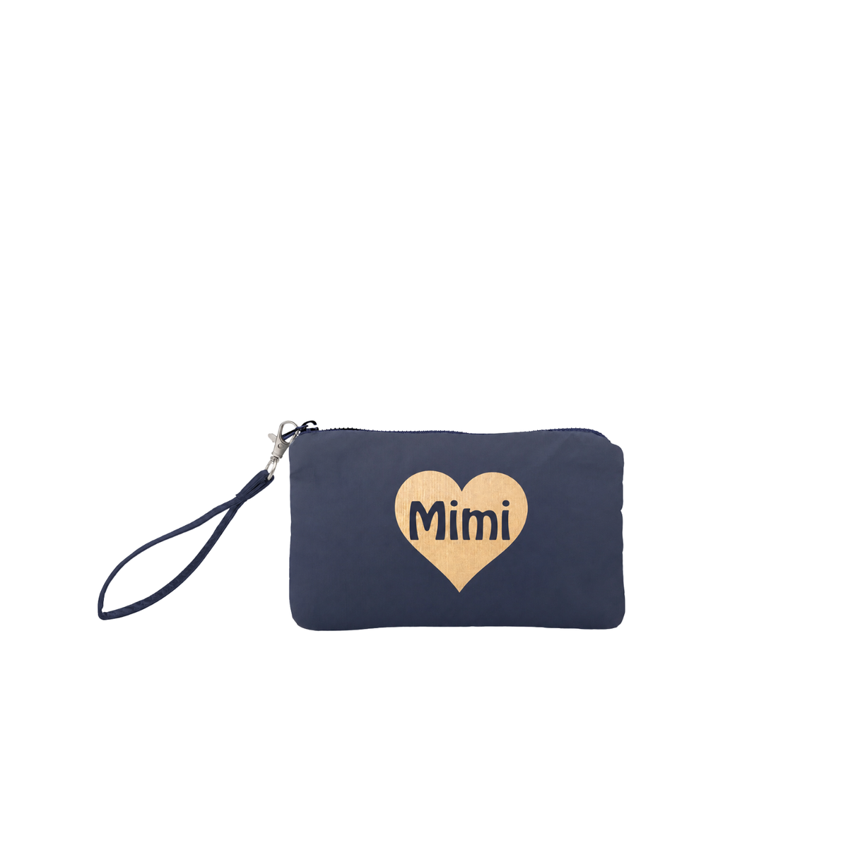 Hi Love Wristlet Navy with Gold Heart