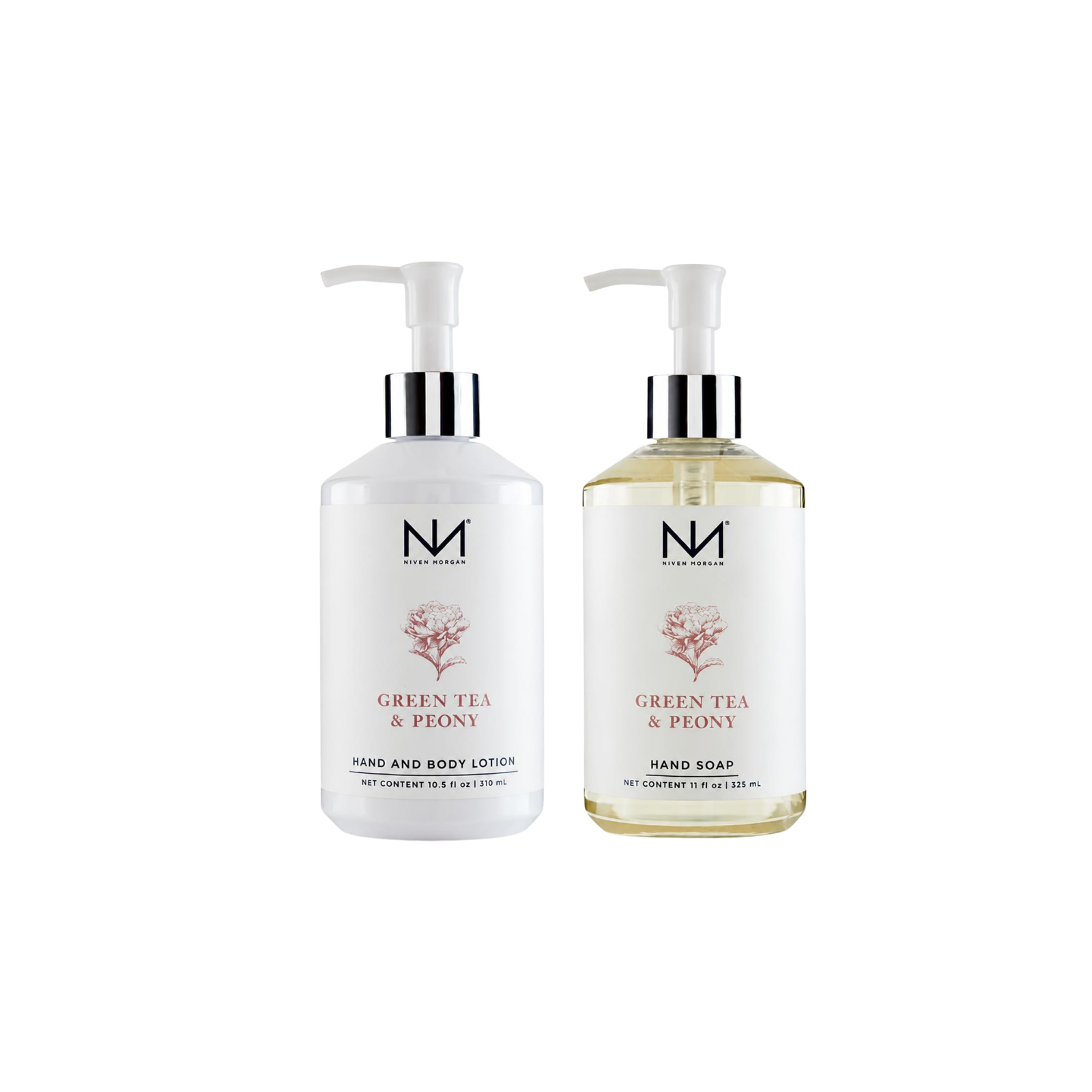 NIVEN MORGAN_green tea & peony soap & lotion set