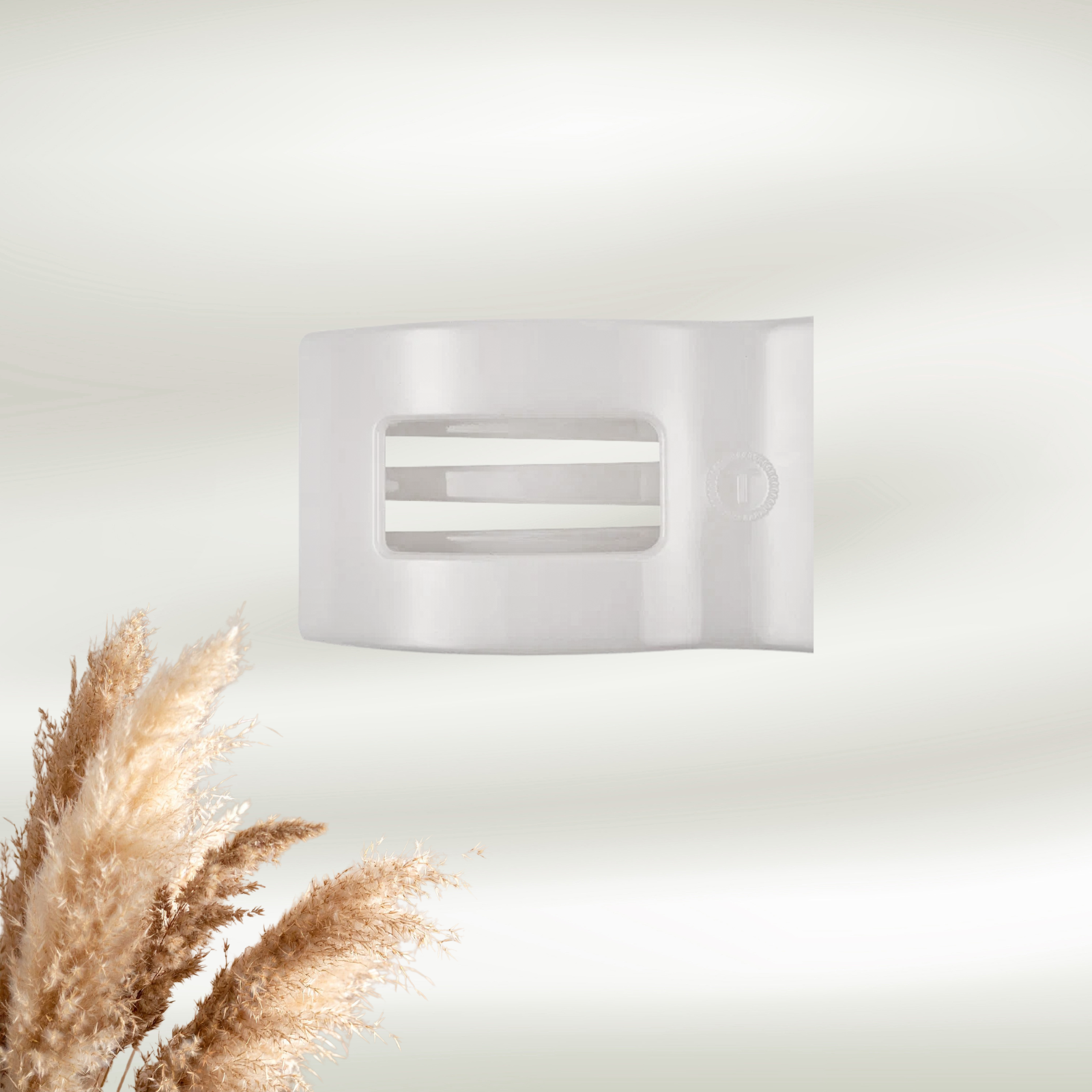 Teleties Coconut White Flat Rectangle Hair Clip