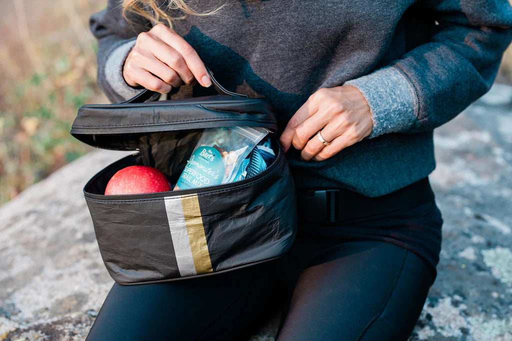 Hi Love Cosmetic Bag / Lunch Box Black with Silver