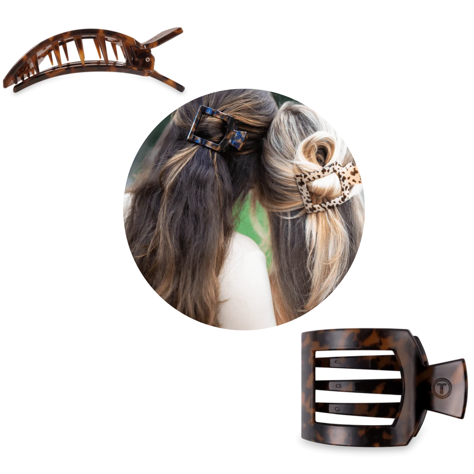 Teleties Tortoise Flat Square Hair Clip