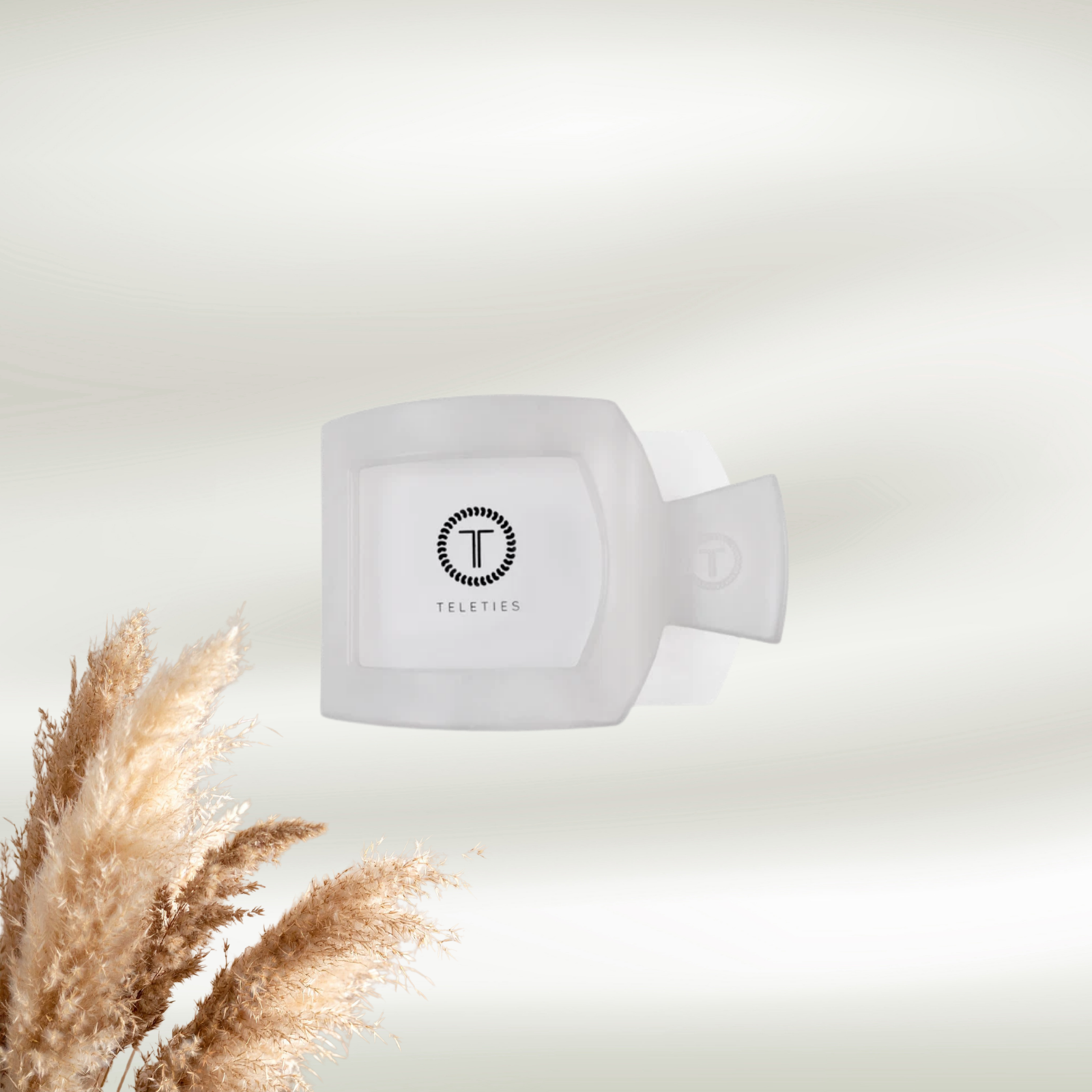 Teleties Coconut White Flat Square Hair Clip