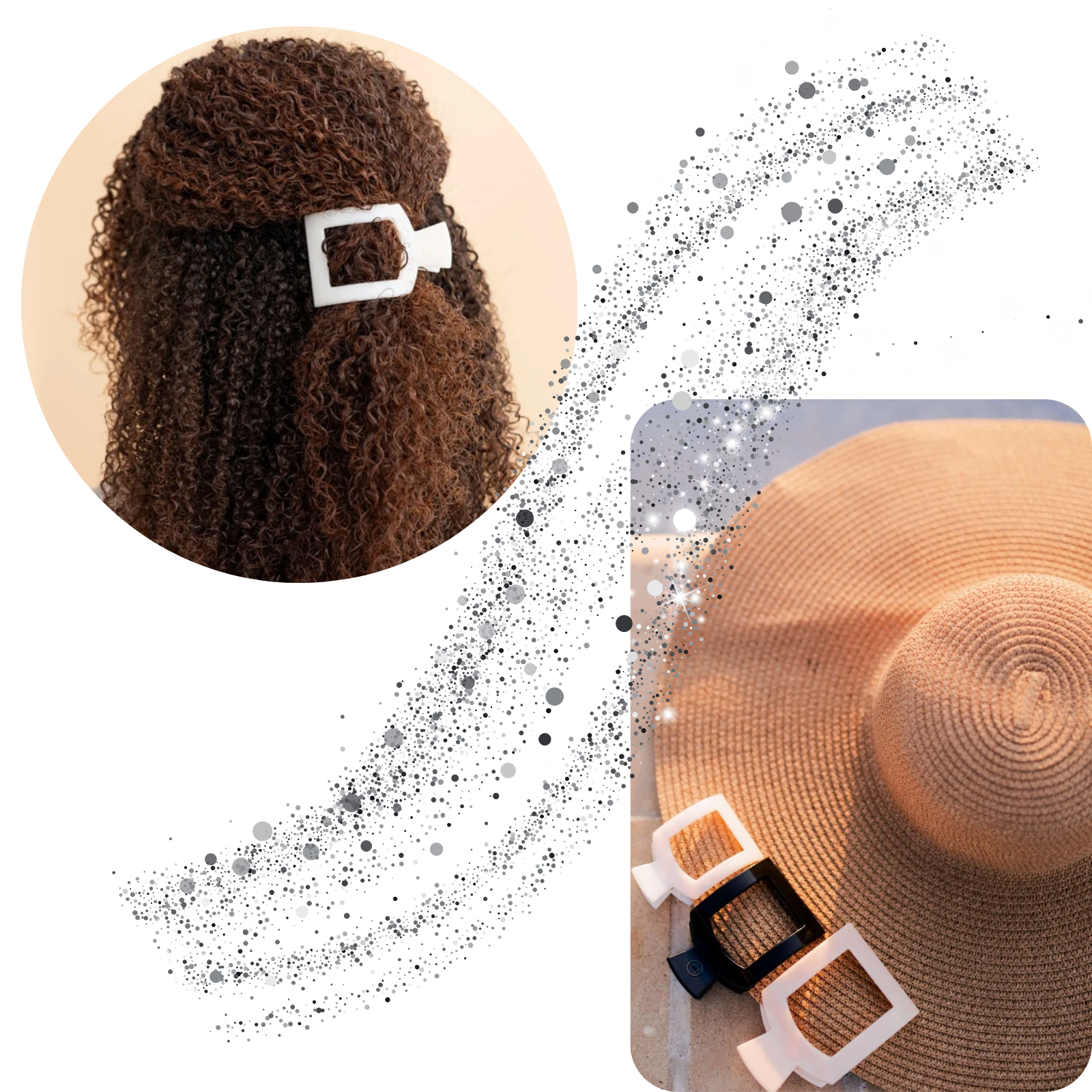 Teleties Coconut White Flat Square Hair Clip