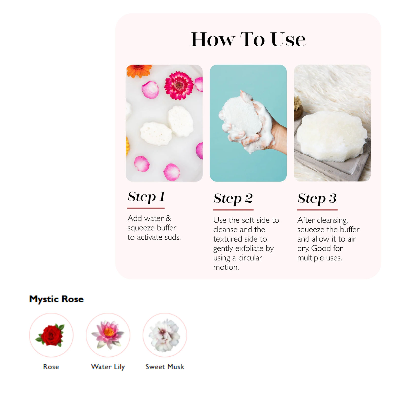Spongelle Pedi buffer Mystic Rose Florica