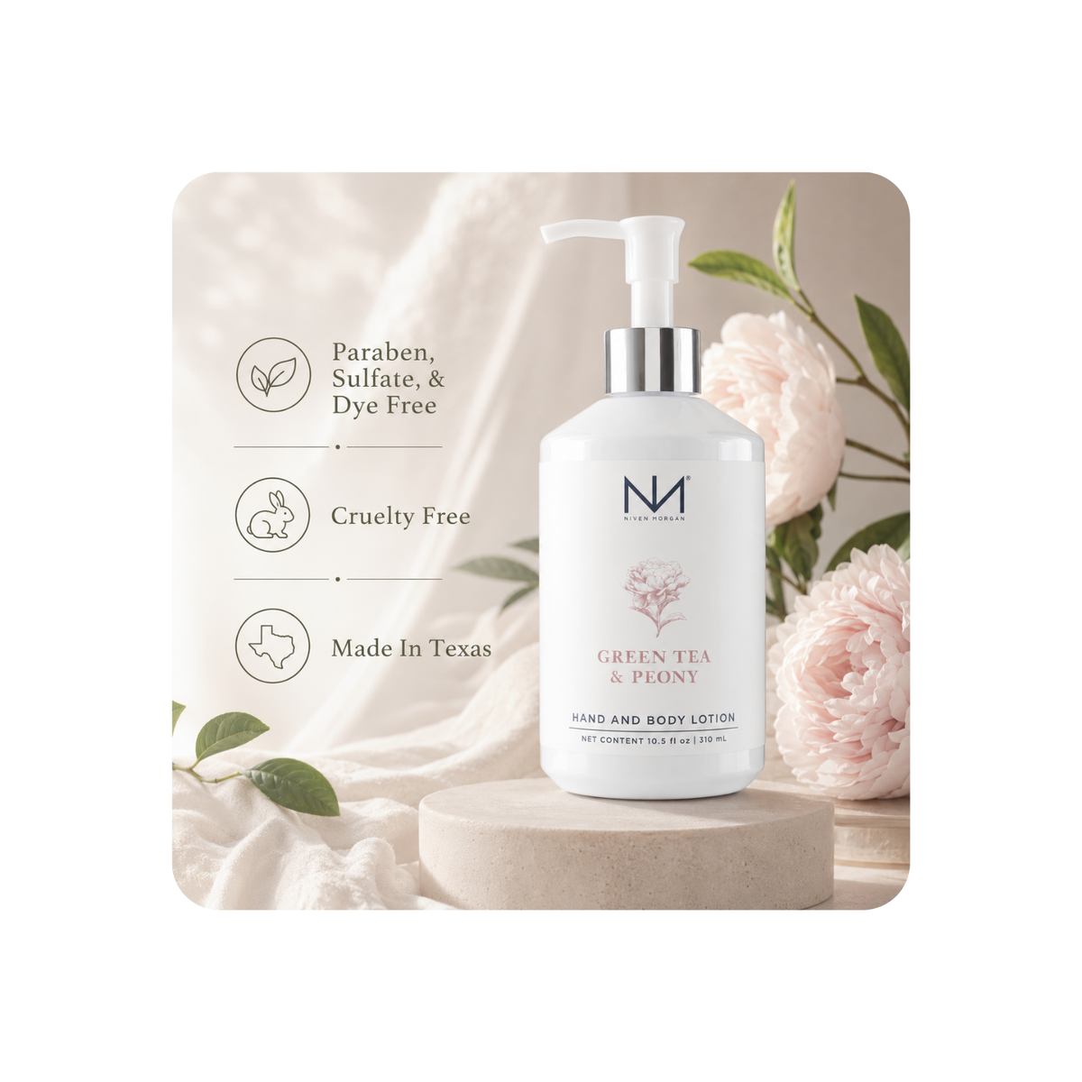 NIVEN MORGAN_green tea & peony lotion