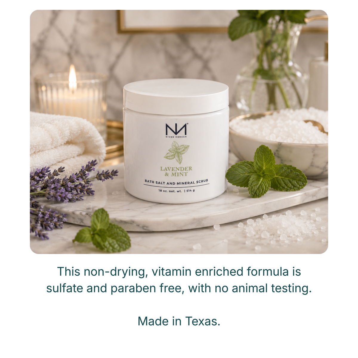NIVEN MORGAN_lavender & mint bath salt and mineral scrub