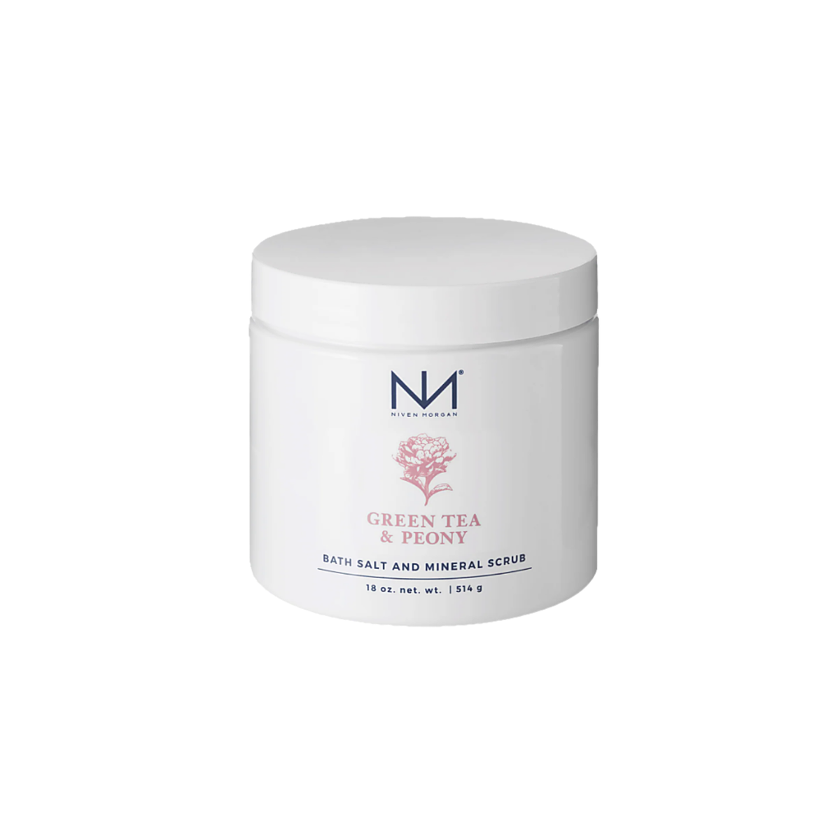 NIVEN MORGAN_green tea & peony bath salt and mineral scrub