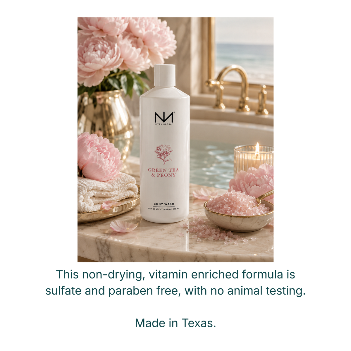NIVEN MORGAN_green tea & peony body wash
