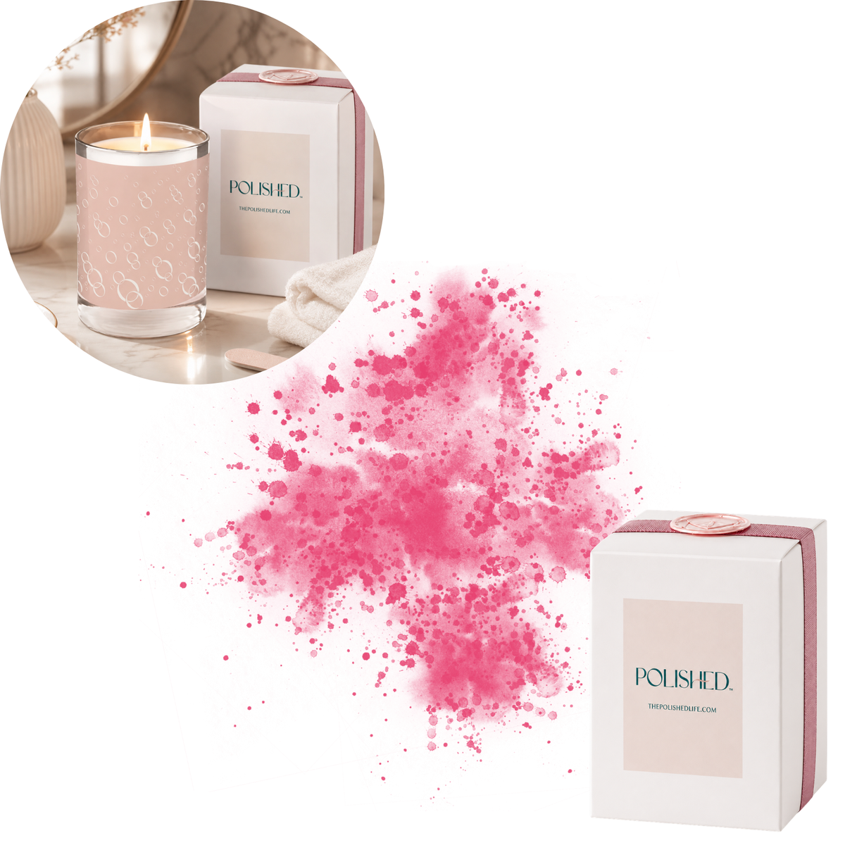 POLISHED Green tea & peony candle