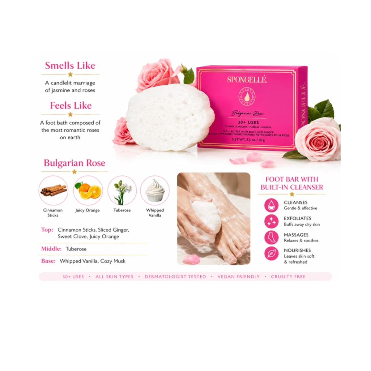 Spongelle Pedi Buffer Bulgarian Rose
