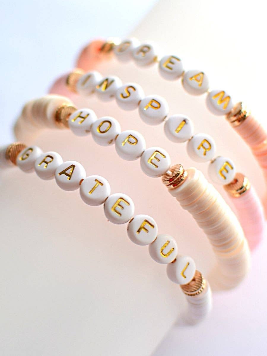 Dream HOPE Grateful Inspirational stretch beaded bracelets