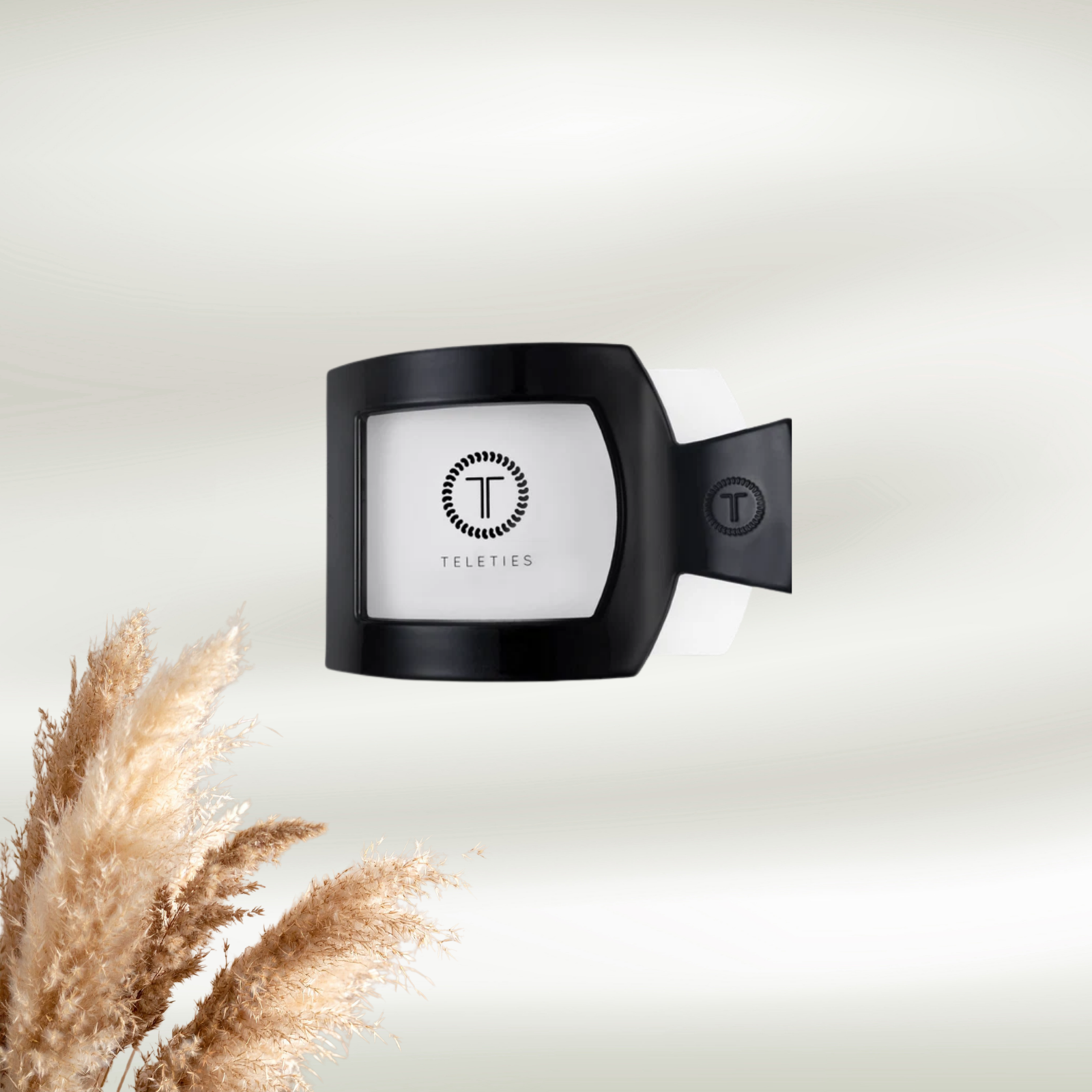 Teleties Jet Black Flat Square Hair Clip
