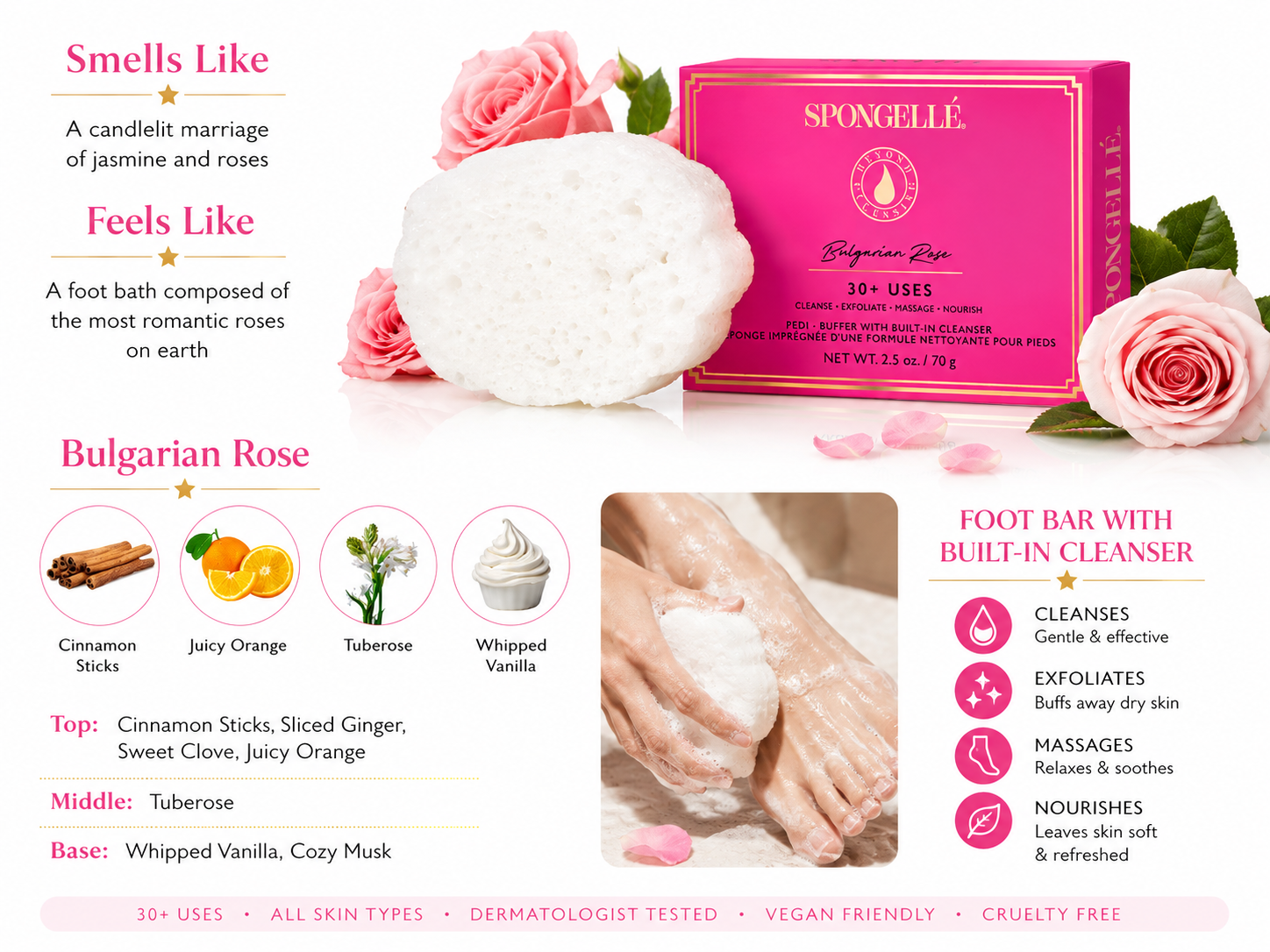 Spongelle Pedi Buffer-Bulgarian Rose