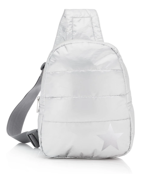 Hi Love Crossbody Backpack  Shimmer White