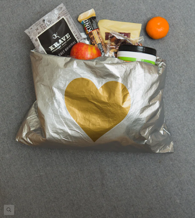 Hi Love -Set Of Four Packing Cubes / Silver with Gold Heart